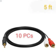 10 PCs 3.5mm to RCA Cable 2RCA to AUX Cord 2-RCA Adapter Stereo Audio Y-Cable
