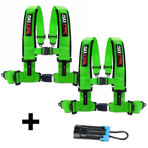 Pair 2in Green Buckle Harness 4 Point & Bypass RZR Polaris XP1000 XP900 YXZ1000 - 第 1/9 張圖片