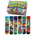 United Oddsocks Sockedelic Box Of 6 Colourful Cotton Socks Mens Womens UK 6-11