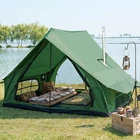 Lightweight Backpacking Camping Cabin Tent with Stove Jack for 2-4 Person,Green