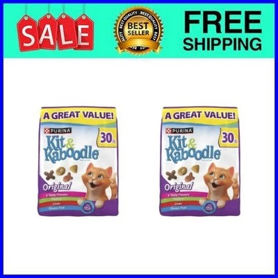 (2 pack) Purina Kit & Kaboodle Original Dry Cat Food, 30 lb