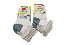 NIP Hanes Lot of 2 4 Pack Absolute Socks Perfected Active Sz L 3-9 Ankle White