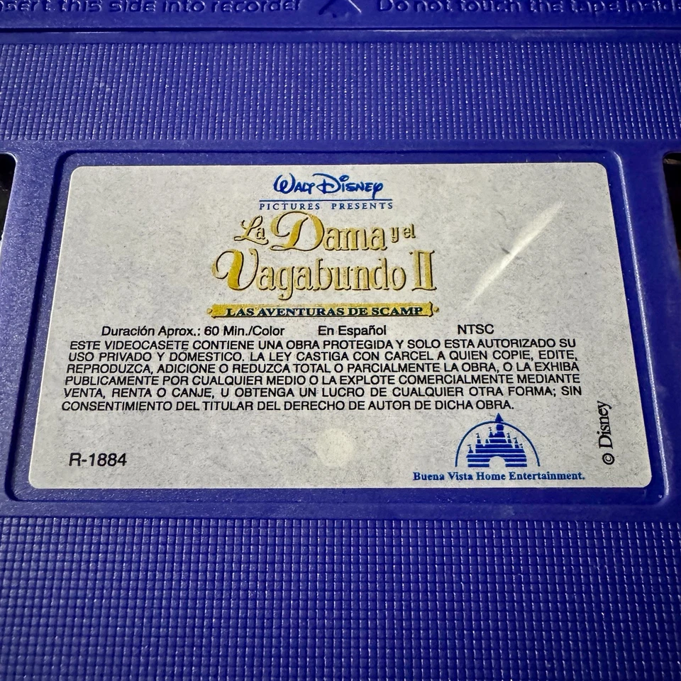 Tramp Lady Purple VHS Tape Dama Y El Vagabundo 2 Las Adventoras De Scamp Spanish - Image 2 of 3