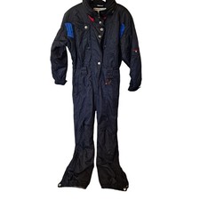 Vintage Obermeyer Ski Suit Woman 12 Thermolite Edge II Black Snap Buttons Snow
