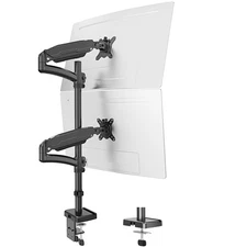Vertical Dual Monitor Mount, Stacked Monitor Stand for 2 Computer Screens up ...