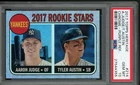 2017 Topps Heritage Aaron Judge/Tyler Austin RC #214 Chrome Purple Refr. PSA 10