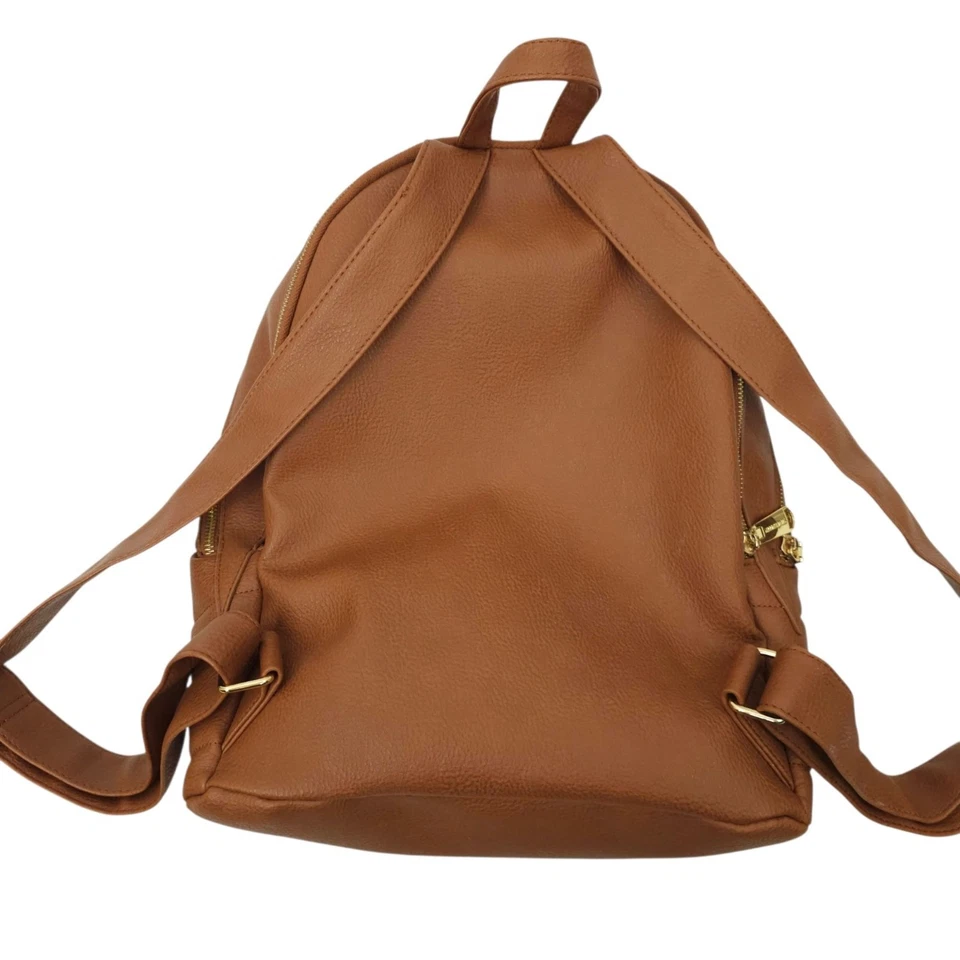 Steve Madden Bejewel Mochila Chevron Acolchado Imitación Cuero Coñac Marrón Cartera Foto 2 de 4