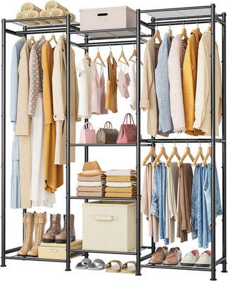 Wardrobe Closet, 4 Hanging Spaces Portable Clothes Rack,Free Standing Closet Org