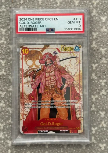 ONE PIECE GOL D. ROGER 2024 OP09-EMPERORS IN THE NEW WORLD #118 ALT ART PSA 10