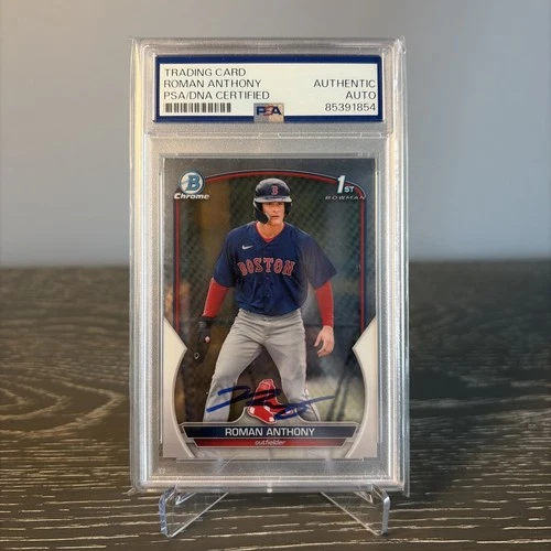 Roman Anthony Signed First Bowman Chrome Card Boston Red Sox Auto PSA