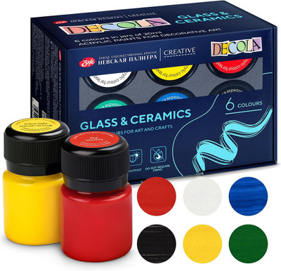 Decola - Porzellan Farben Set | 6X20Ml Permanente Farbe Für Glas Und Keramik | H