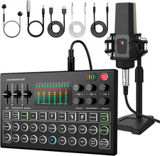 M9 Podcast Equipment Bundle, All-In-One Audio Interface with Microphone  Earpho