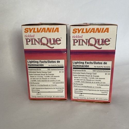 Sylvania Pink Light Bulb 60W Watt 4 Bulbs USA MADE Tickled PINQue 560 Lumens - Picture 3 of 6