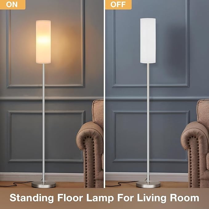 Modern LED Floor Lamp with Adjustable Brightness & Remote Control-image