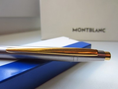 Montblanc Noblesse Kugelschreiber   Edelstahl gebürstet & Gold   Set + 2 Minen