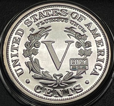 1913 Liberty Head 'V' Nickel Commemorative Round 2ozt .999 Fine