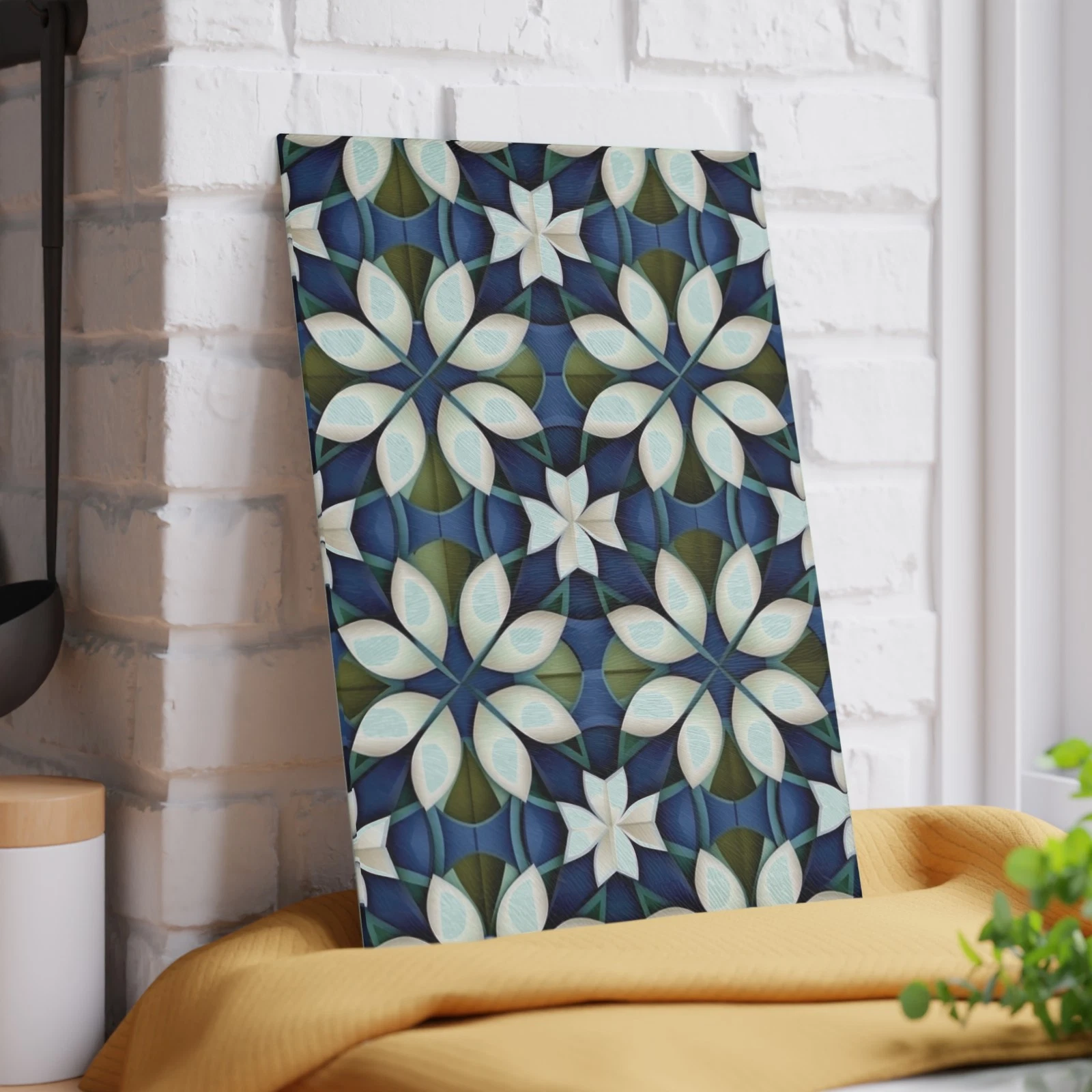 Stylish Glass Cutting Board with Floral Design, Kitchen Decor, Gift for Her