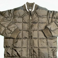 Vintage Silver Rider Down Filled Western Puffer Jacket Coat Black Large