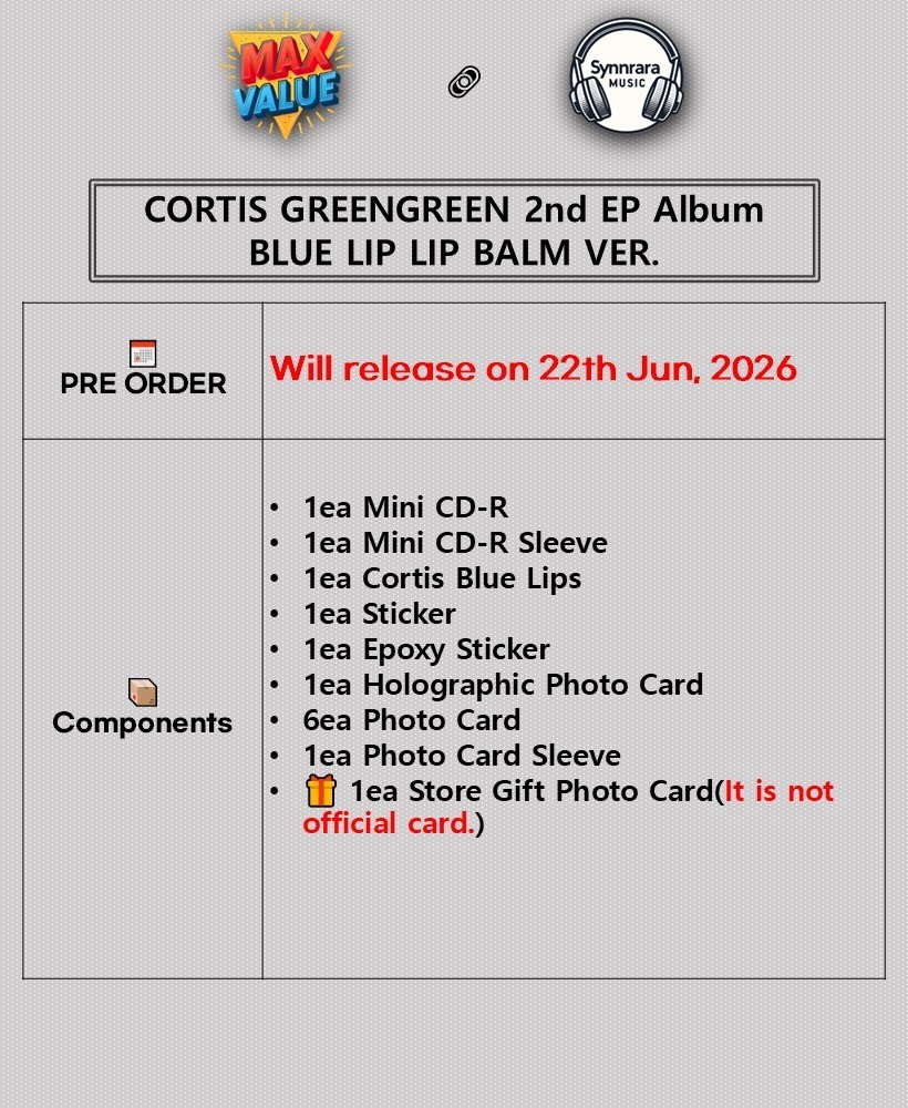 CORTIS GREENGREEN 2nd EP Album BLUE LIP LIP BALM Ver/Mini CD+Lipe+