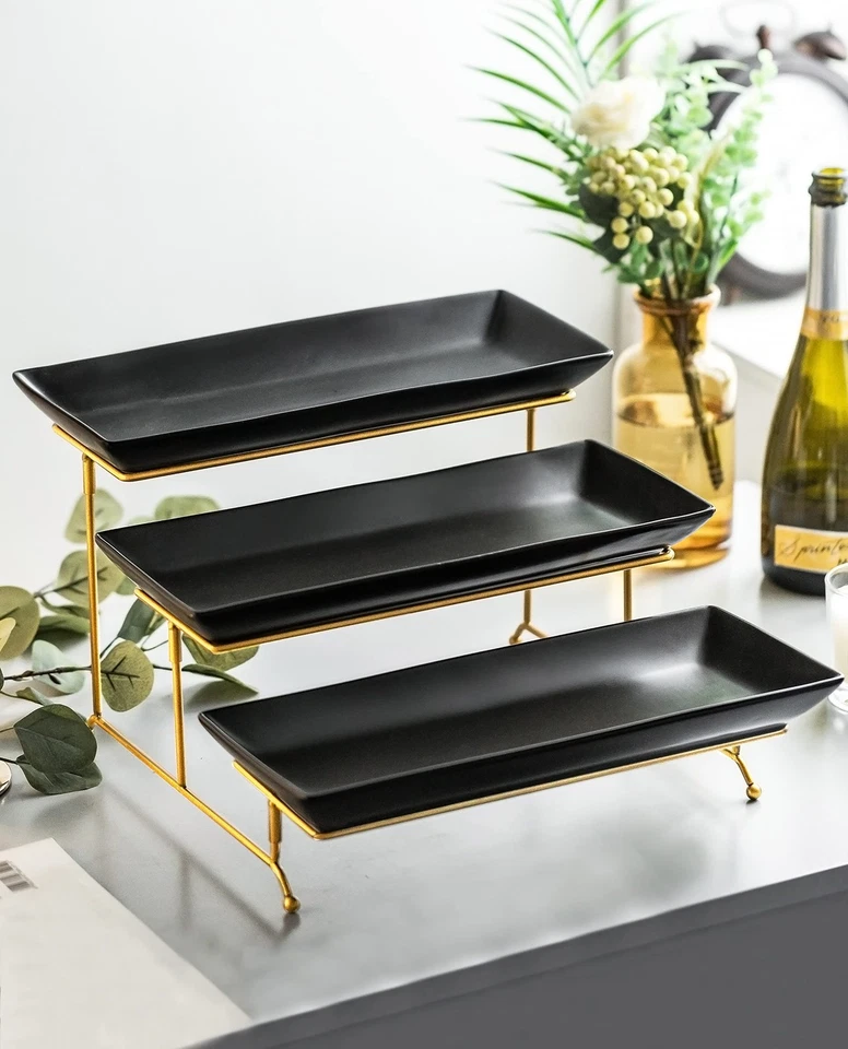 3 Tier Serving Tray Set, Tiered Serving Stand with Platters, Serving Dishes f... - Image 3 of 4