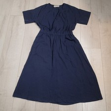Everlane sz 4 Navy Blue Dress Minimalist V-Neck Preppy Casual