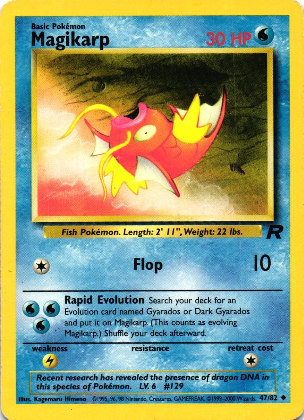 MAGIKARP 47/82 TEAM ROCKET UNCOMMON MODERATELY PLAYED POKEMON TCG