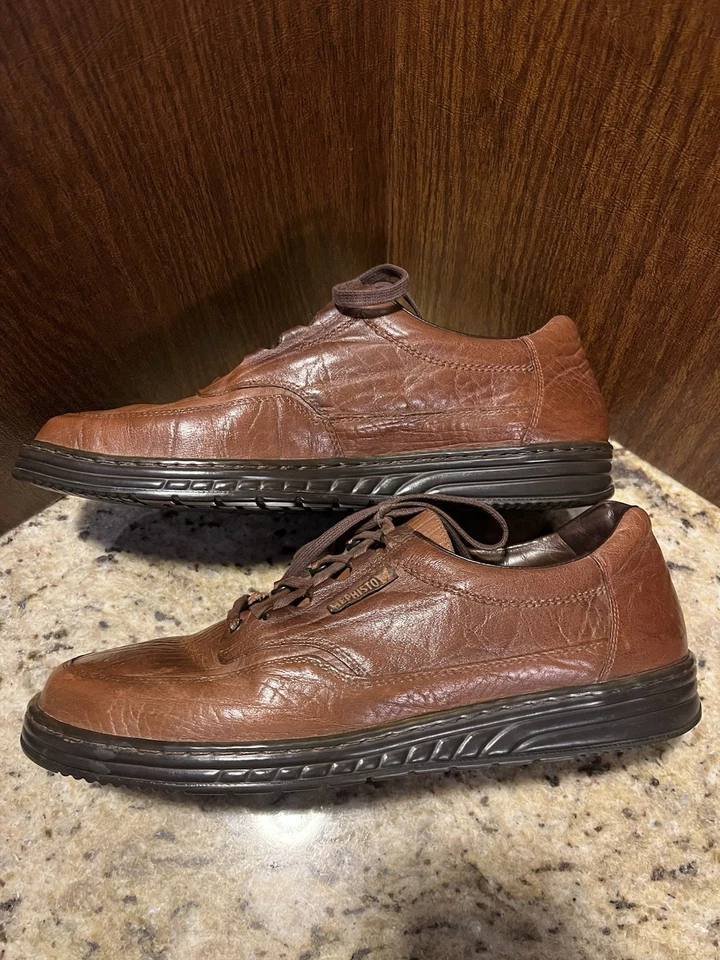 Zapatos con cordones Mephisto para hombre, talla 11 de EE. UU., cuero marrón, suela de goma Foto 2 de 4