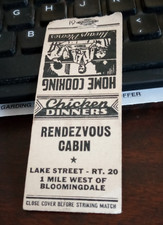 Lake St.. Rt. 20 Fine Dining Rendezvous Cabin In Bloomingdale Matchbook Cover
