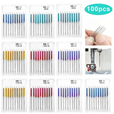100X Universal Sewing Machine Needles 5 Size DBX1 65/9 75/11 90/14 100/16 110/18