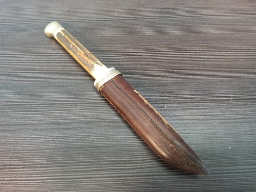 Old Hunting Knife Hunting Leisure Collecting Horn 1930 Voss COTLERY Attic Find