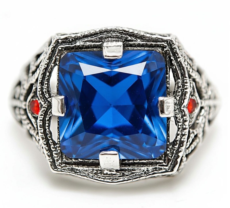2CT Heat Treated Kyanite 925 Sterling Silver Filigree Ring Sz 5 PC9-4