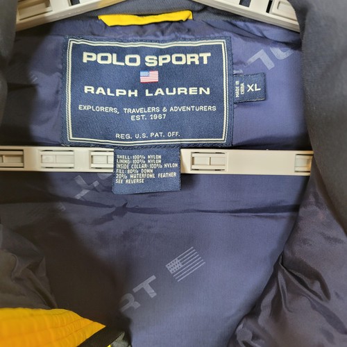 Polo Sport Ralph Lauren Vest Mens XL Yellow Down Puffer Quilted Zip Pockets - Picture 3 of 9