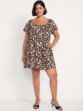 OLD NAVY ~ New! NWT XL TALL ~ BLACK FLORAL Mini Floral Swing Dress b57