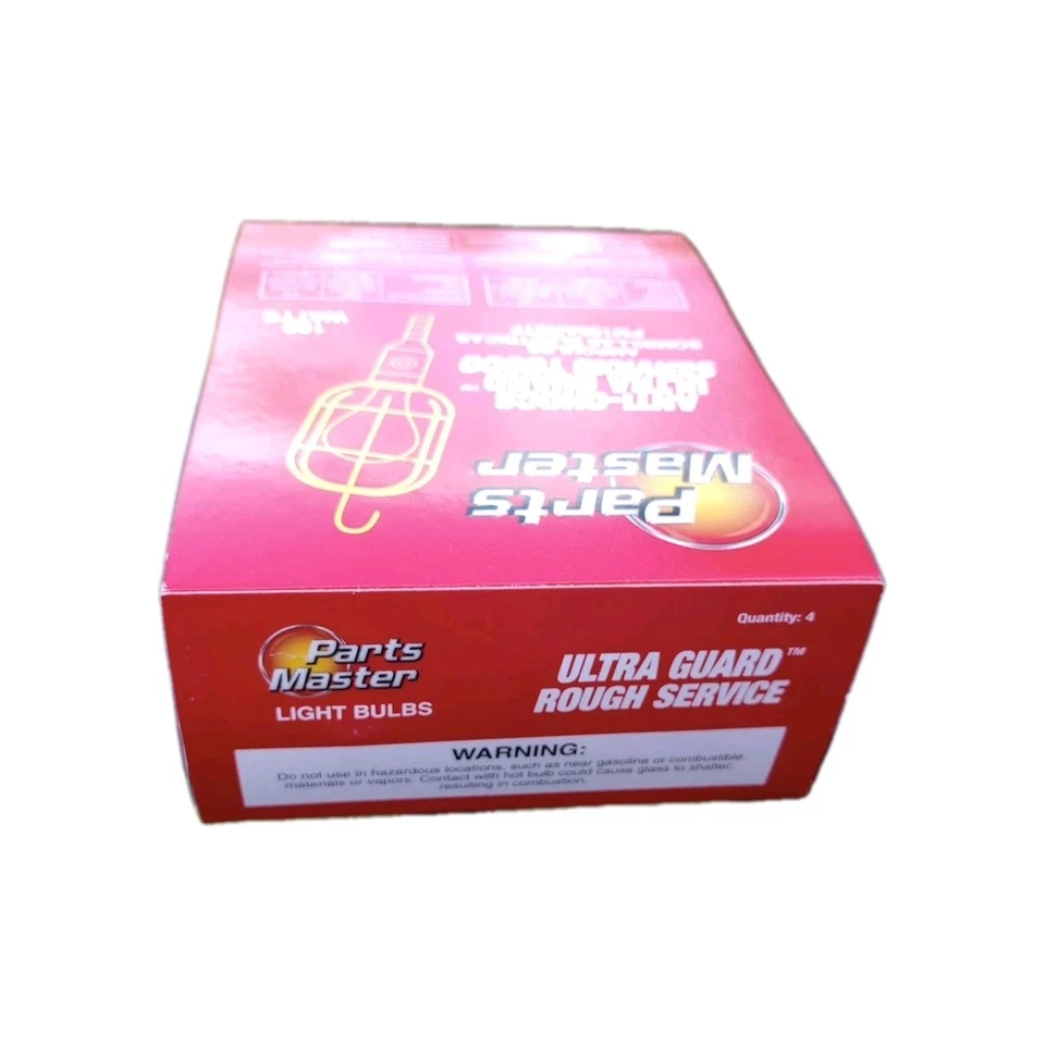 Bombillas de servicio en bruto Parts Master de 100 vatios - Paquete de 4 recubiertas a prueba de roturas 1200 lúmenes Foto 2 de 4