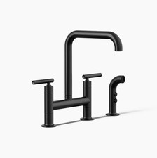 Purist Two-hole bridge kitchen sink faucet with side sprayer 532
