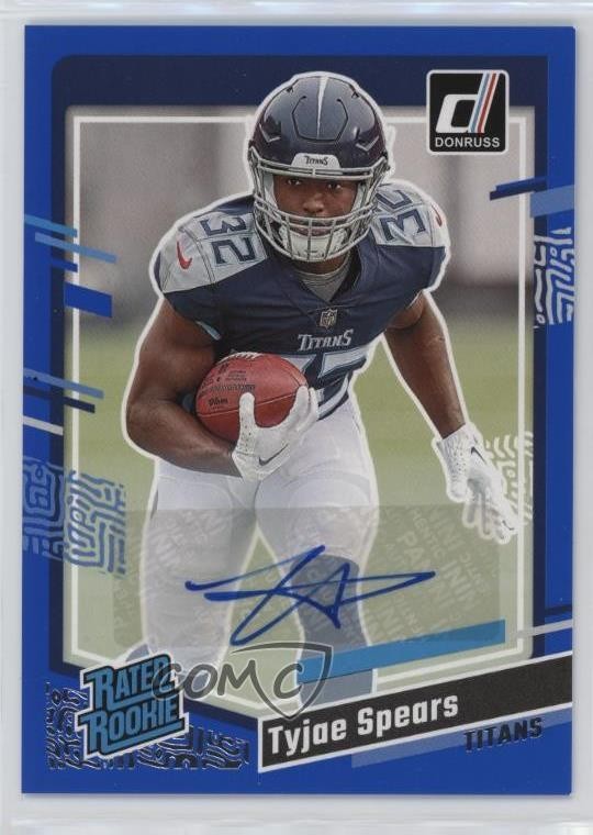 2023 Panini Donruss Rated Rookie Blue Auto Tyjae Spears #396