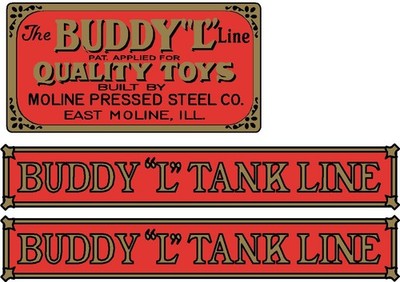 BUDDY-L TANK LINE DECAL SET