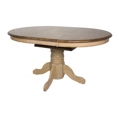 Sunset Trading Brook 42'' Round Extendable Butterfly Wood Dining Table in Cream