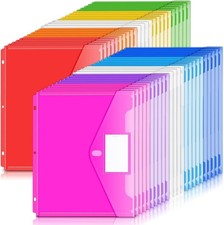 Binder Pocket 48 Pack Super Heavyweight Poly Binder Pocket W/ Tight Closure File