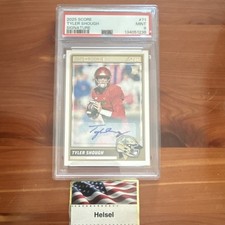 Score 2025 Rookies Tyler Shough #71 PSA 9 Rookie Autograph Saints Cardinals