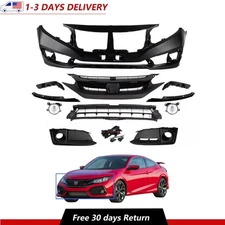 For 2019 2020 2021 Honda Civic Sedan New Complete Front Bumper Kit W/ Fog Light