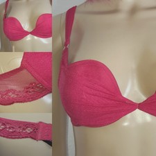 Luxus Plunge BH, Implicite Caprice 27B344 348, 70/32 B, Rosa, wattiert Damen neu