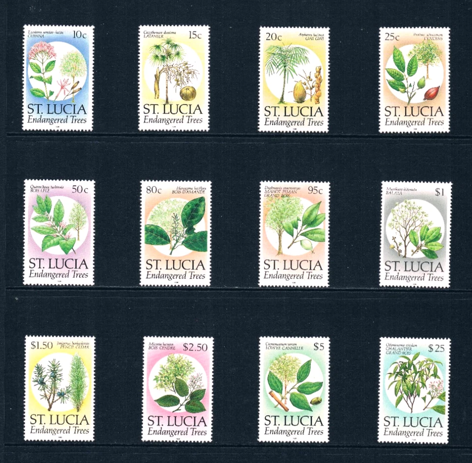 $41,70 Scott значение - 1990 ST LUCIA деревья определенные Карибского моря CV MNH NH UMM - Изображение 3 из 4