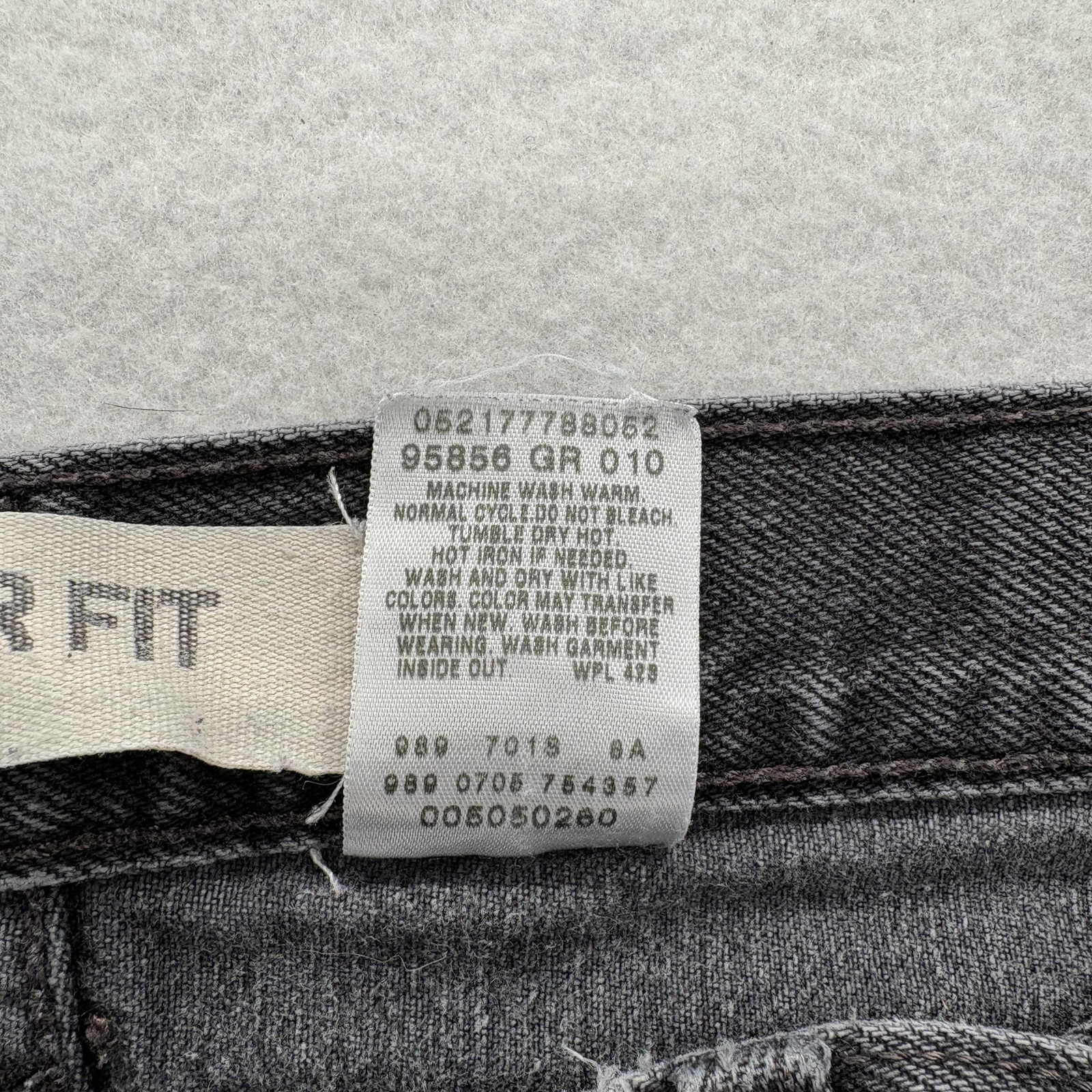 Levis 505 Jeans Mens 34x32 Regular Fit Gray Charcoal Wash Straight Denim Y2K VTG thumbnail 5