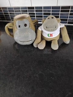Vintage PG Tips Monkey Head Mug And Toy Monkey