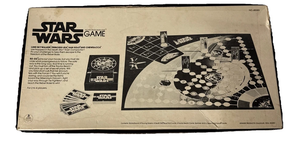 Juego de mesa vintage 1977 Star Wars Escape from the Death Star COMPLETO Foto 4 de 4