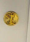 1935 WALKING LIBERTY 90% SILVER HALF DOLLAR CIRCULATED COIN Gold Overlay