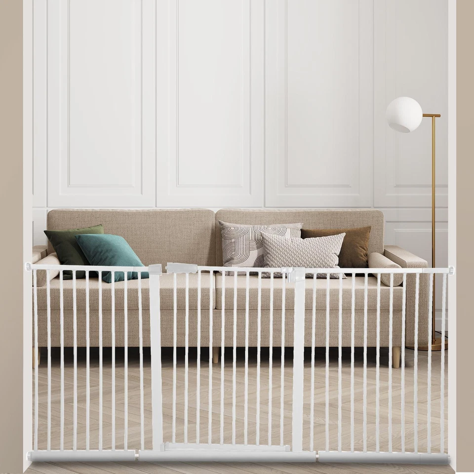 Puerta ancha para bebé con puerta metal seguridad parque infantil mascota chimenea cerca Foto 4 de 4