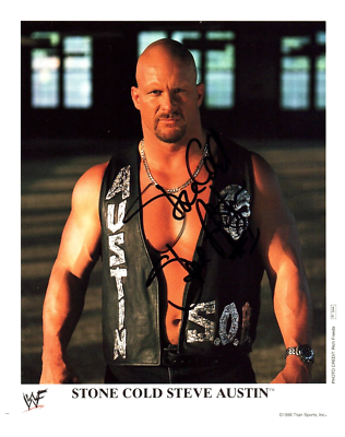 Rare Stone Cold Steve Austin Hand Signed 1999 WWF Promo 8x10