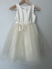 White Ivory Flower Girl Party Dress Tulle Satin Size 6-7 Pippa  Julie Wedding